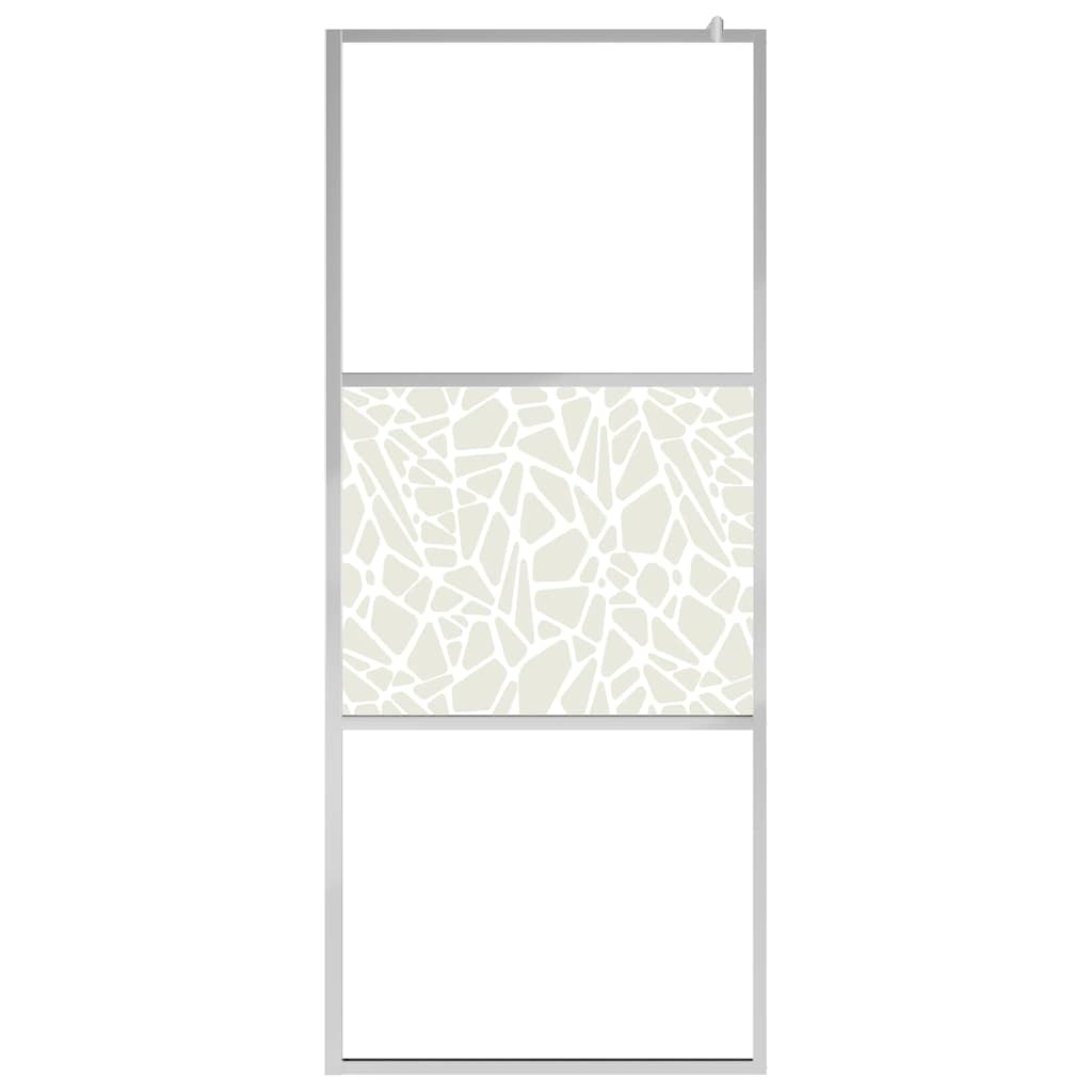 Divisória de chuveiro 115x195 cm vidro esg design pedras