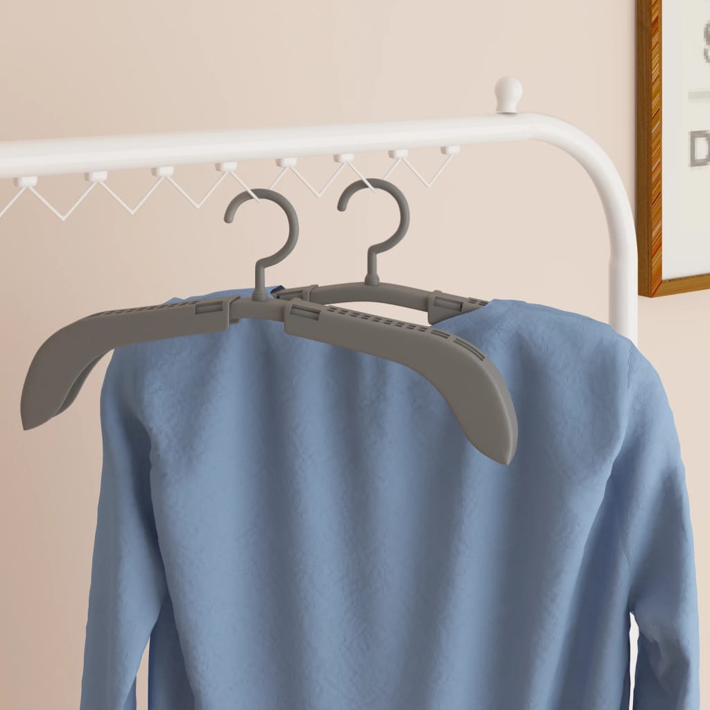 Cabides extensíveis 10 pcs cinzento