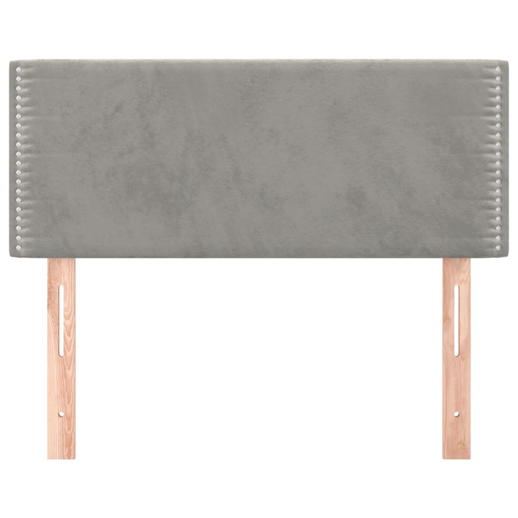 Cabeceira de cama veludo 80x5x78/88 cm cinzento-claro