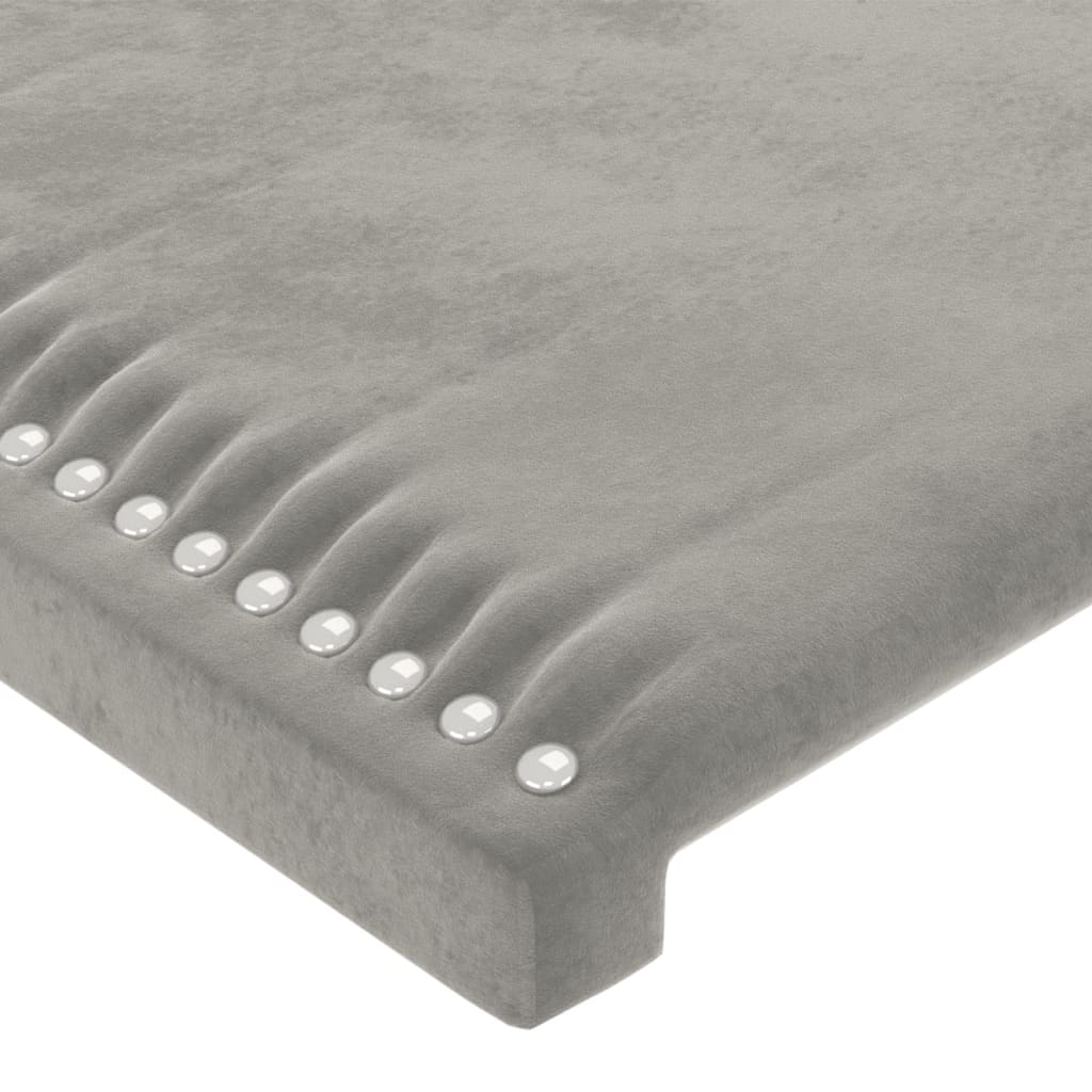 Cabeceira de cama veludo 80x5x78/88 cm cinzento-claro