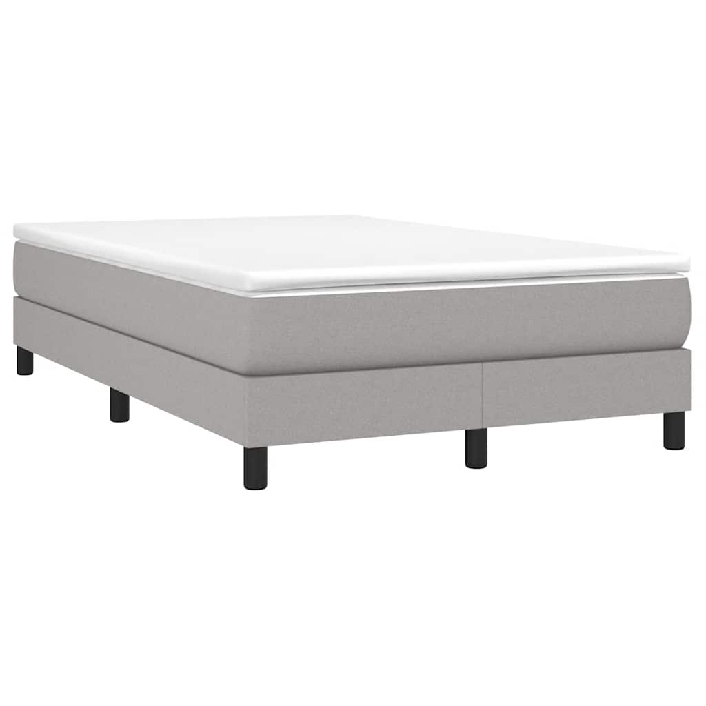 Estrutura de cama com molas 120x200 cm tecido cinzento-claro