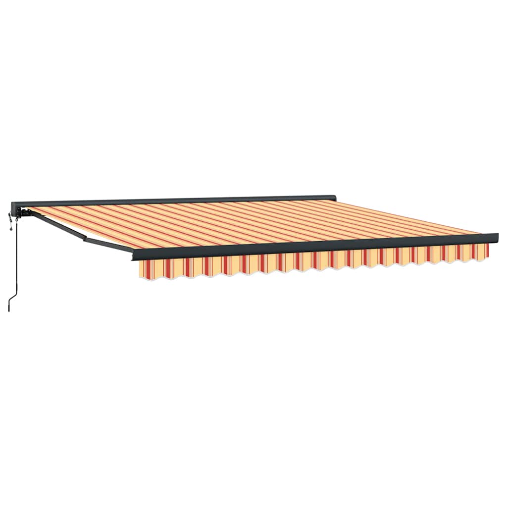 Toldo retrátil 4x3 m tecido e alumínio amarelo e branco