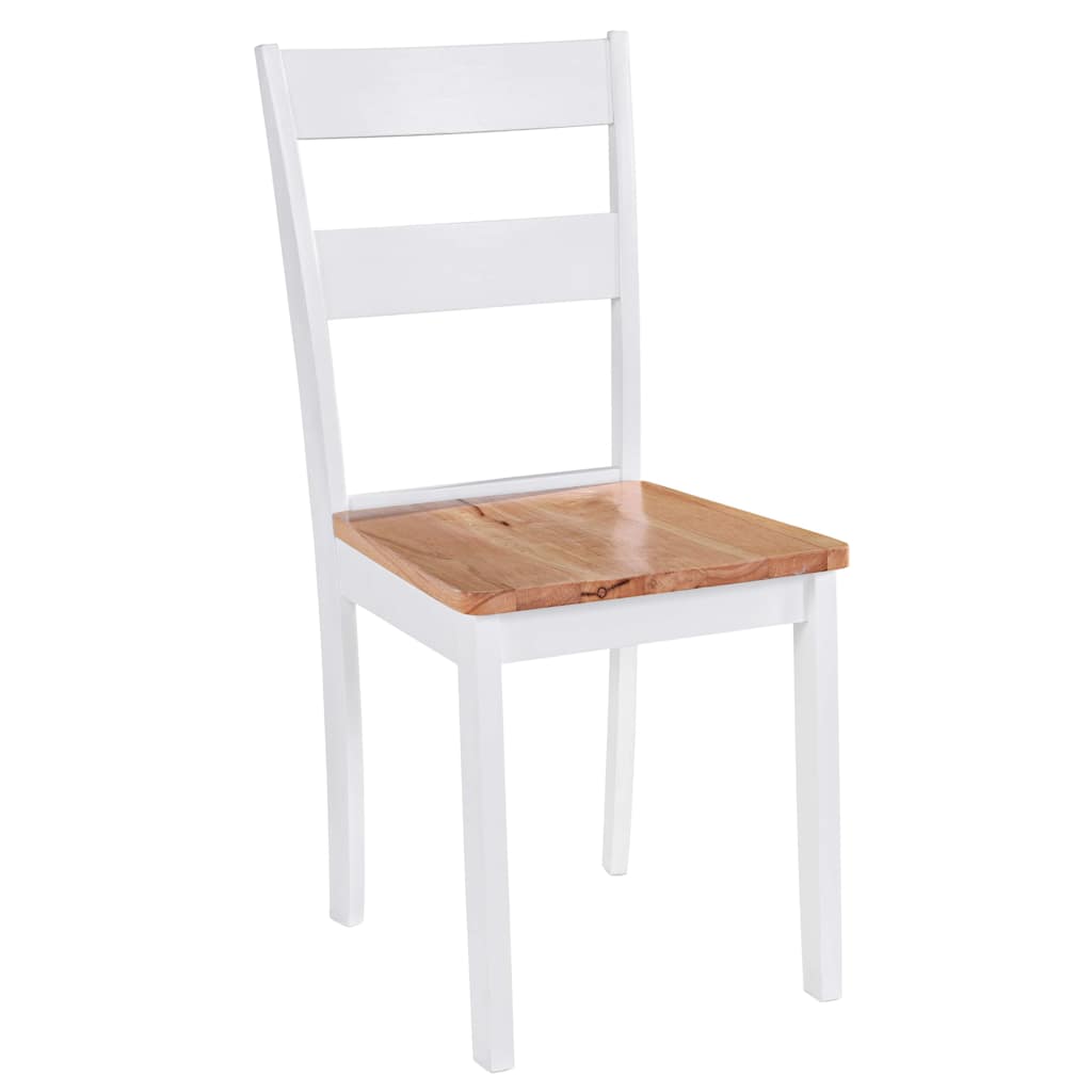 Cadeiras de jantar 2 pcs madeira de seringueira maciça branco