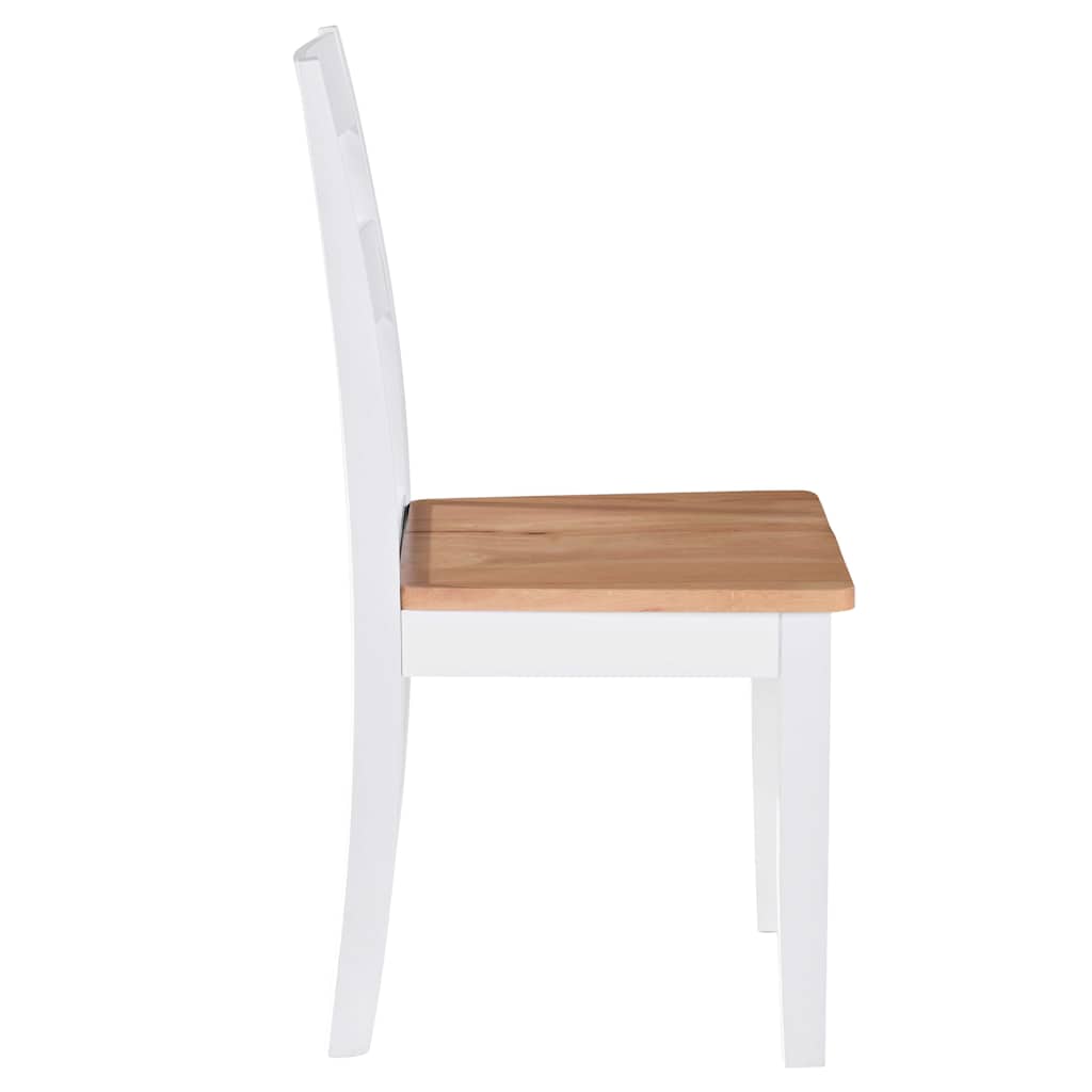 Cadeiras de jantar 2 pcs madeira de seringueira maciça branco