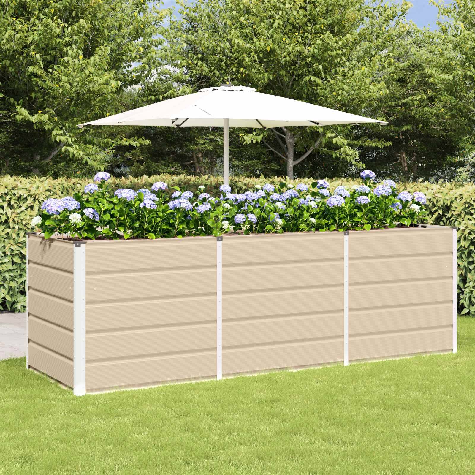 Floreira ivory 240 x 80 x 75 cm aço