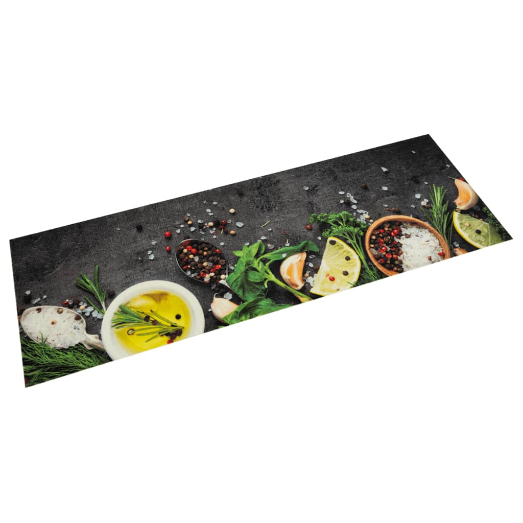 Tapete de cozinha lavável 45x150 cm veludo padrão especiarias