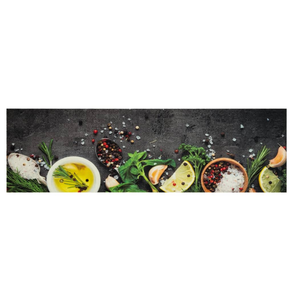 Tapete de cozinha lavável 45x150 cm veludo padrão especiarias