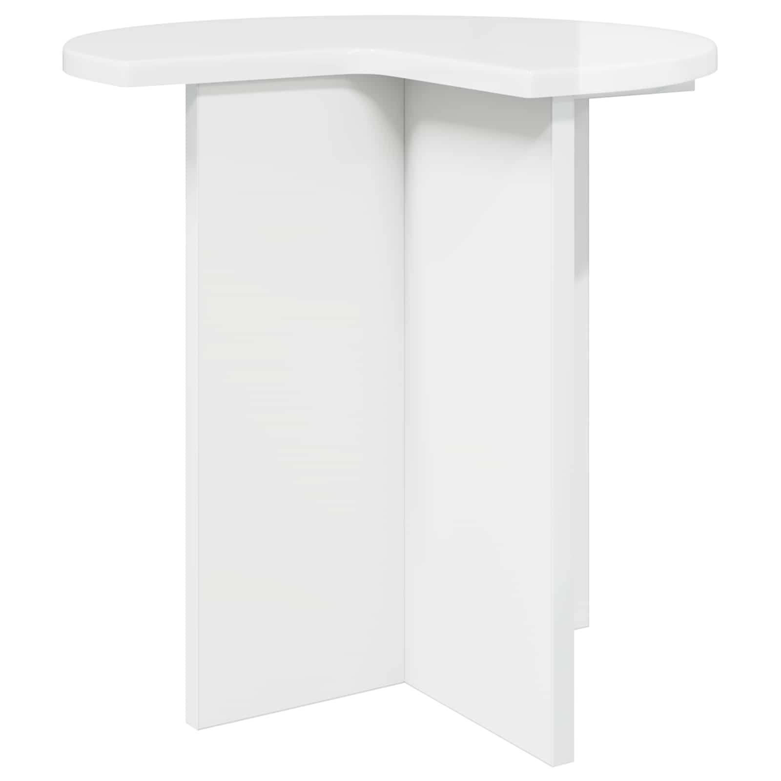 Mesa lateral branco brilhante ø 39 x 38 cm derivados de madeira