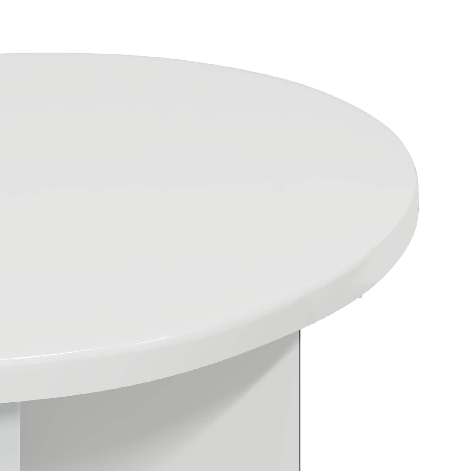 Mesa lateral branco brilhante ø 39 x 38 cm derivados de madeira