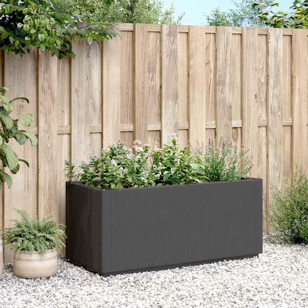 Vaso/floreira 80x36x35 cm PP cinzento-escuro