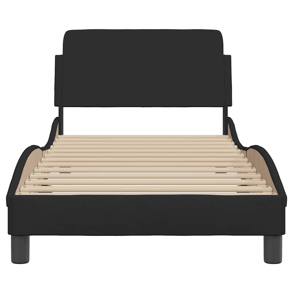 Estrutura de cama dover preta 90x190 cm em tecido