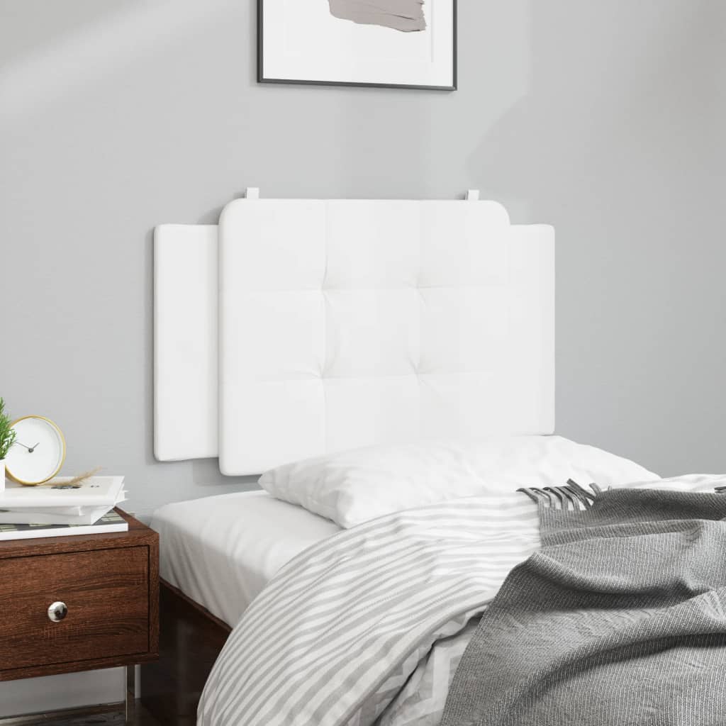 Almofadão de cabeceira zadar 90 cm couro artificial branco
