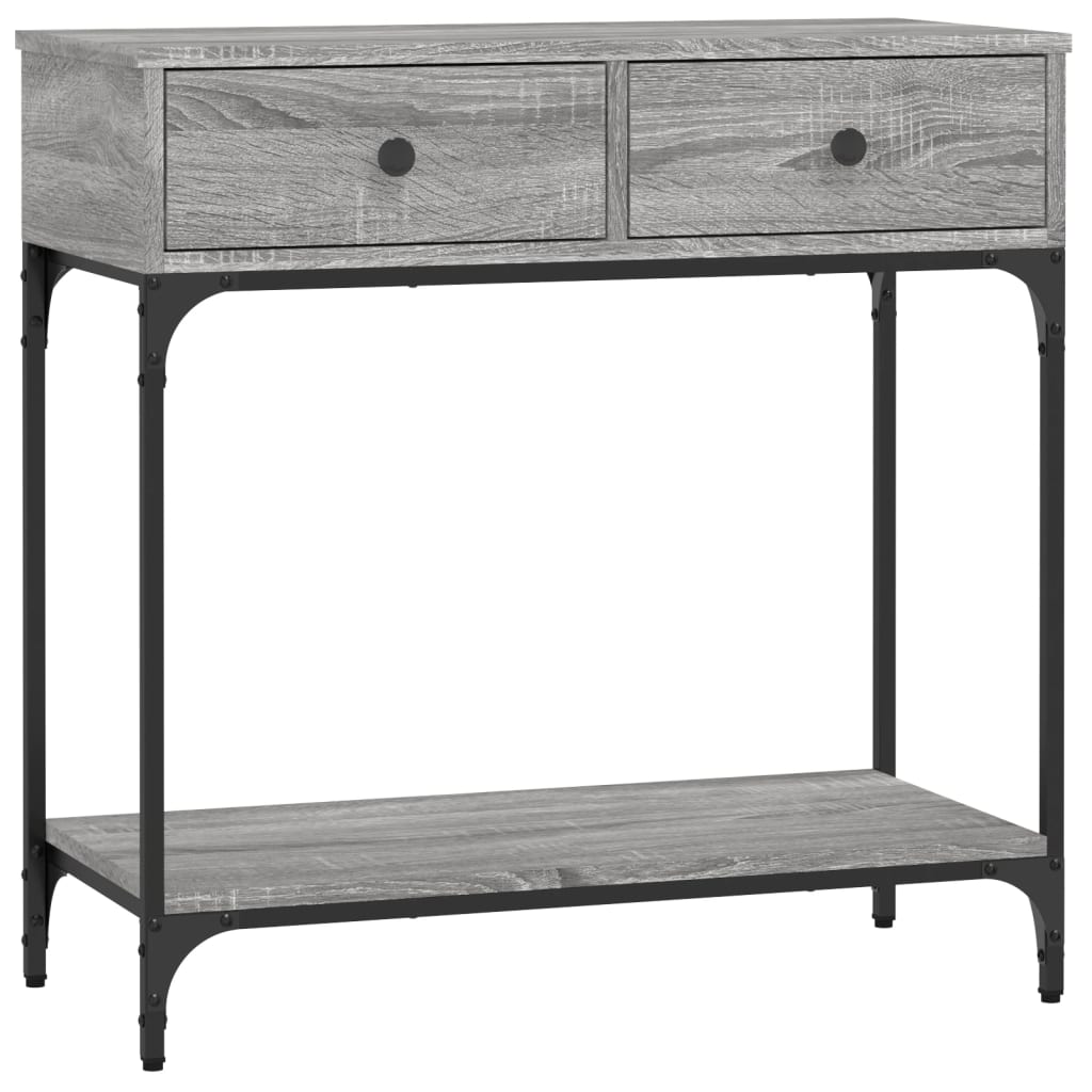 Mesa consola 75x34,5x75 cm derivados de madeira cinzento sonoma