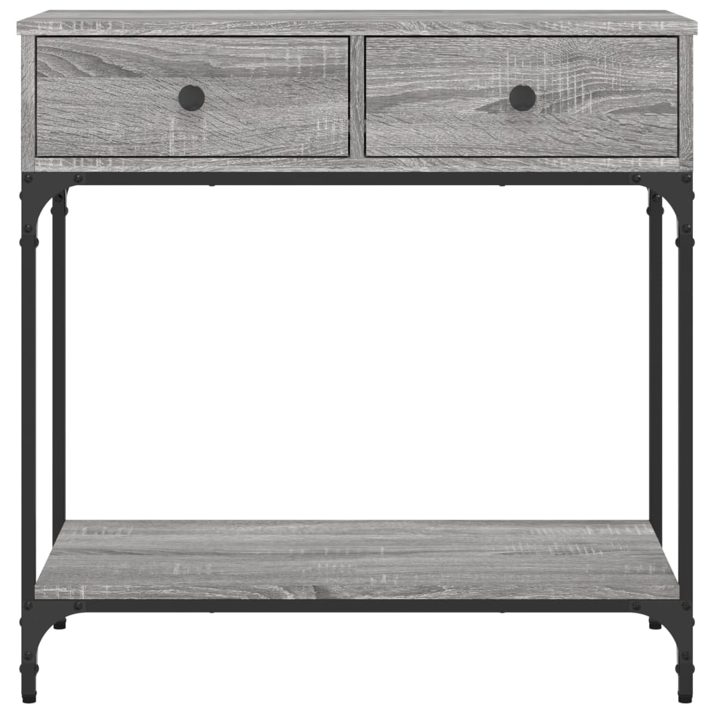 Mesa consola 75x34,5x75 cm derivados de madeira cinzento sonoma
