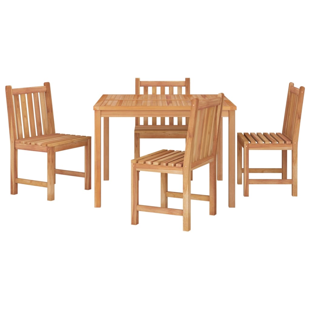 5 Pcs conjunto de jantar p/ jardim madeira de teca maciça