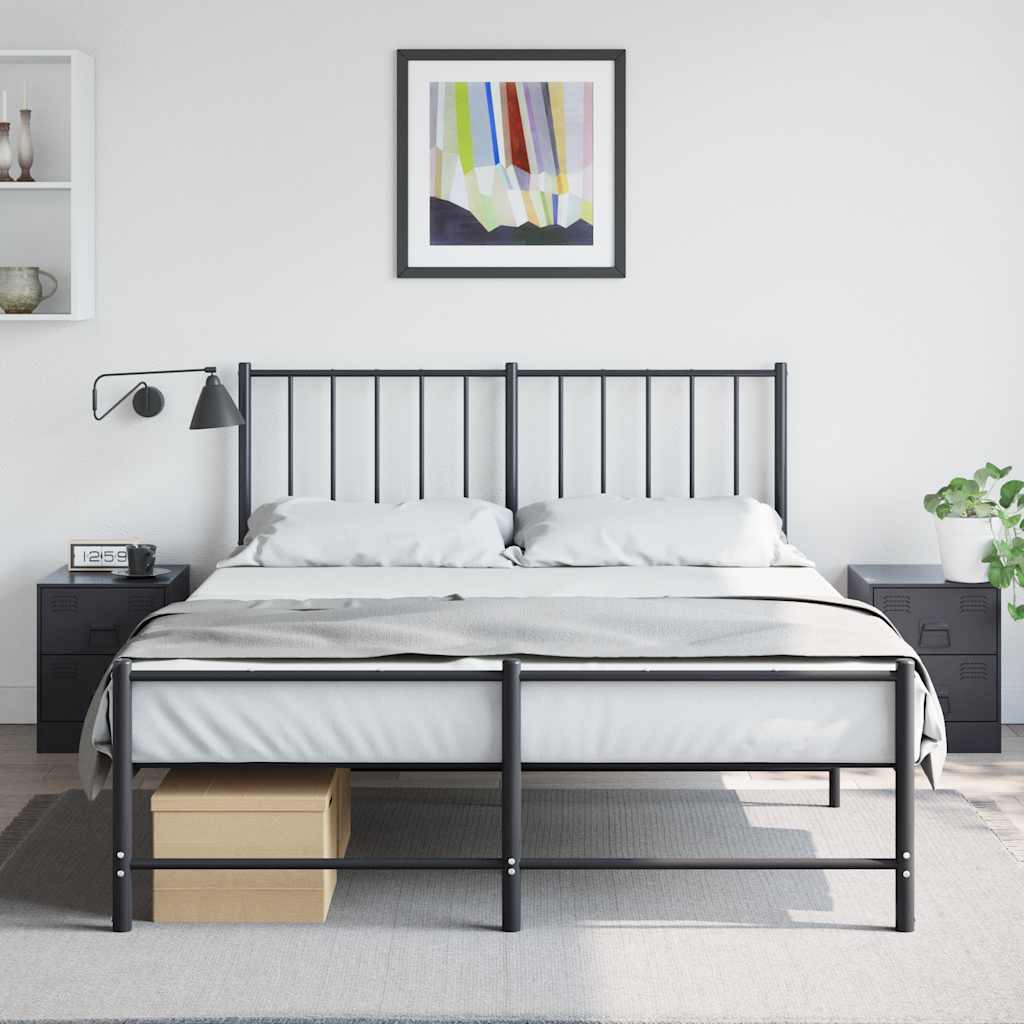 Mesas de cabeceira 2 pcs 34,5x39x44 cm aço preto