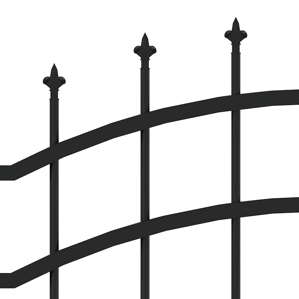 Cerca de jardim woerden com ponta em forma de lança, preto, 240x100 cm, em aço.