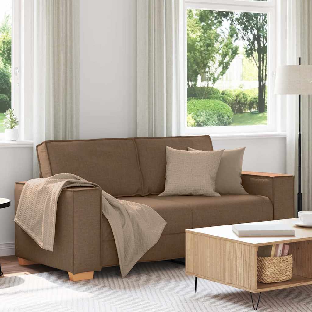 Sofá de 2 lugares marrom 180x78x84 cm tecido