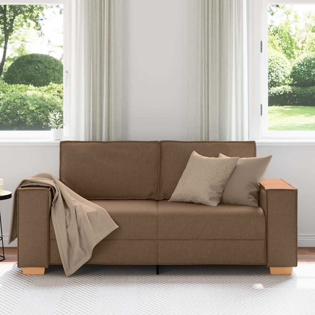 Sofá de 2 lugares marrom 180x78x84 cm tecido