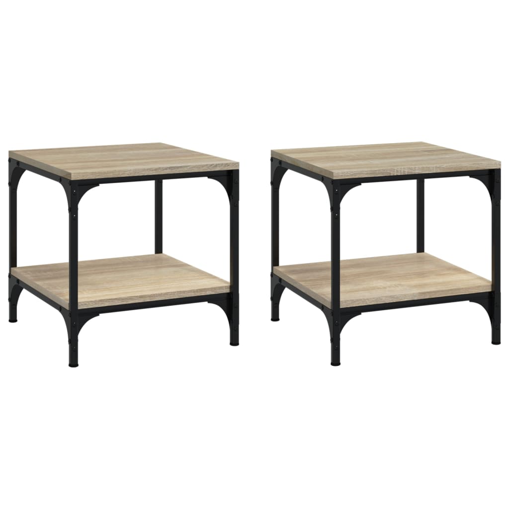 Mesas de apoio 2 pcs 40x40x40 cm derivados madeira sonoma
