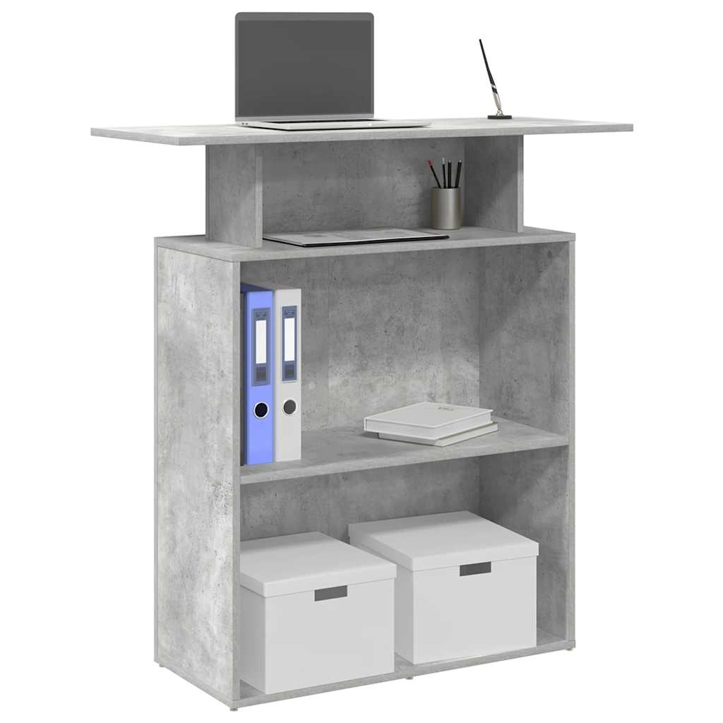 Balcão de recepção 100x40x104 cm deriv. madeira cinza cimento