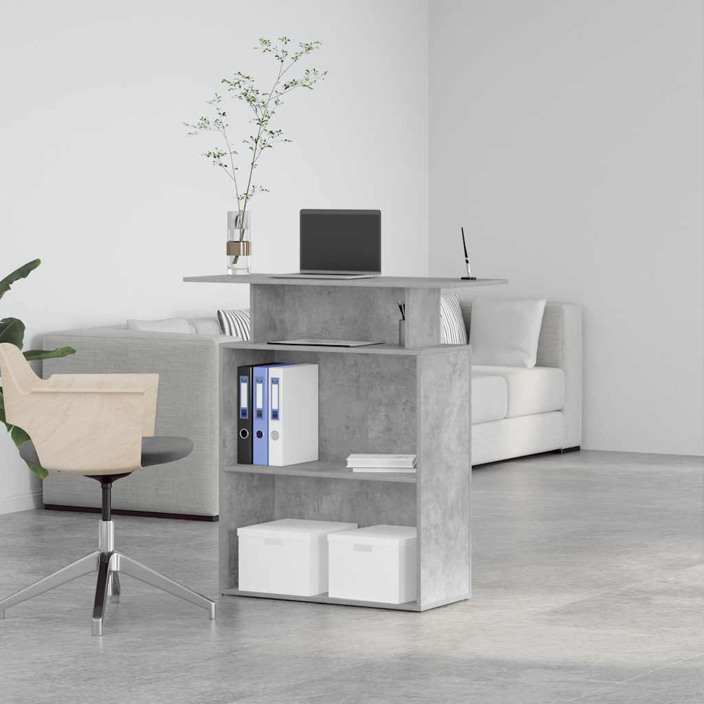 Balcão de recepção 100x40x104 cm deriv. madeira cinza cimento