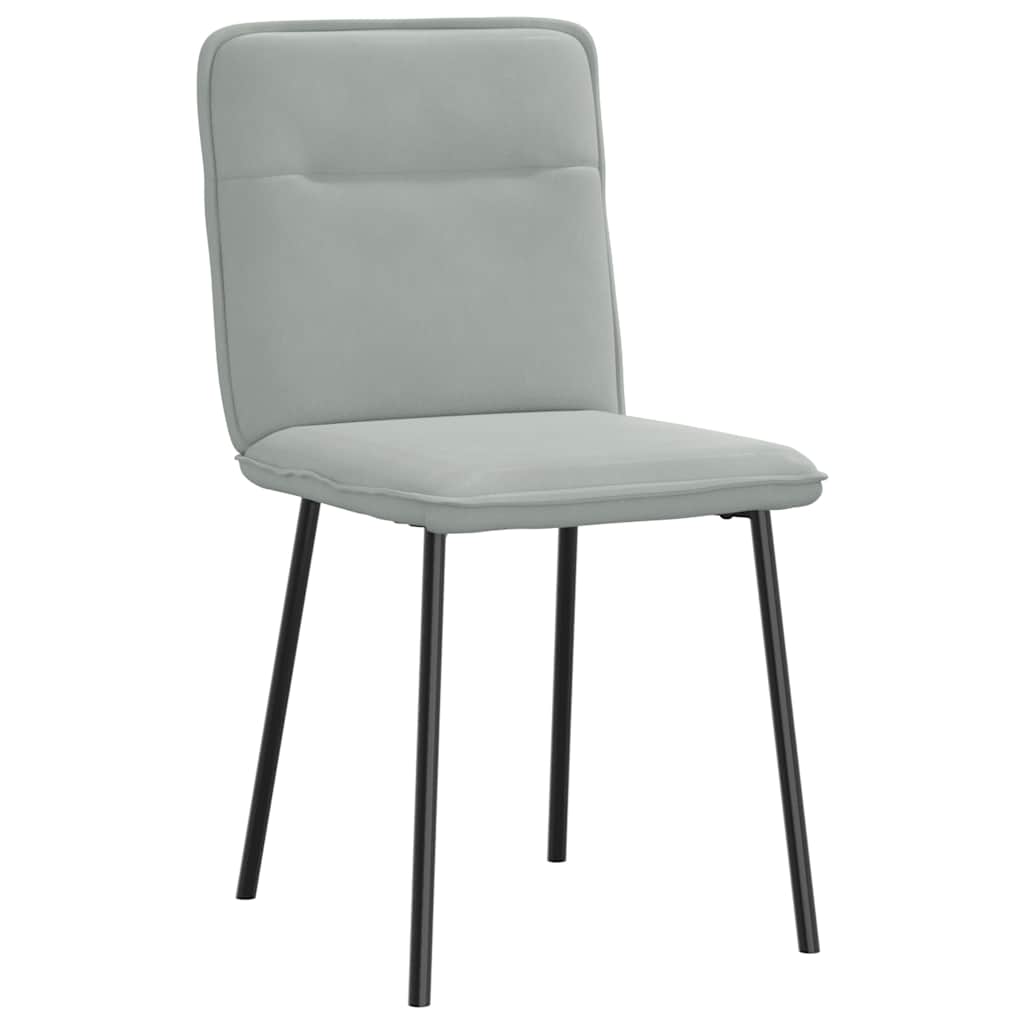 Cadeiras de jantar 4 pcs veludo cinzento-claro