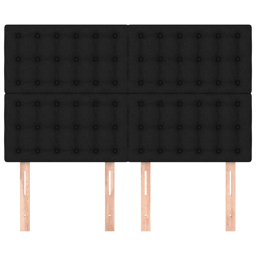 Cabeceira preta 144x5x118/128 cm tecido