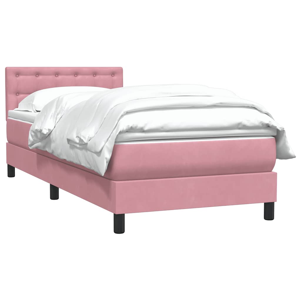 Cama com molas/colchão 80x220 cm veludo rosa