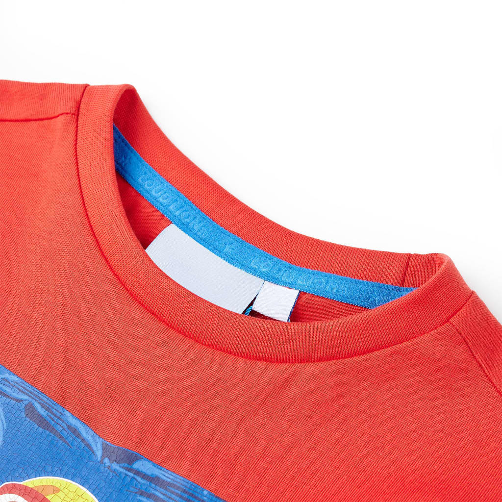 T-shirt de manga curta para criança vermelho 140