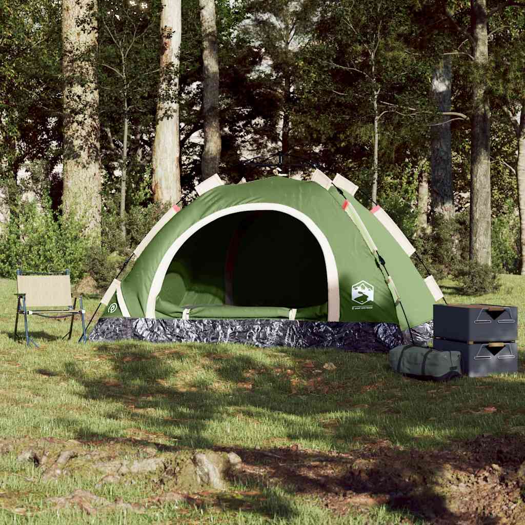 Tenda de campismo para 4 pessoas libertação rápida verde