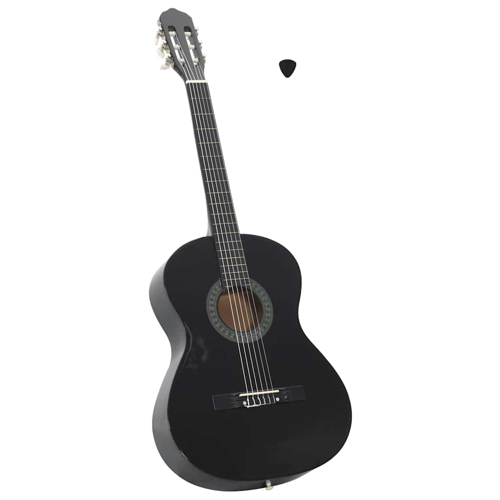 Guitarra clássica para iniciantes 4/4 39" madeira tilia preto