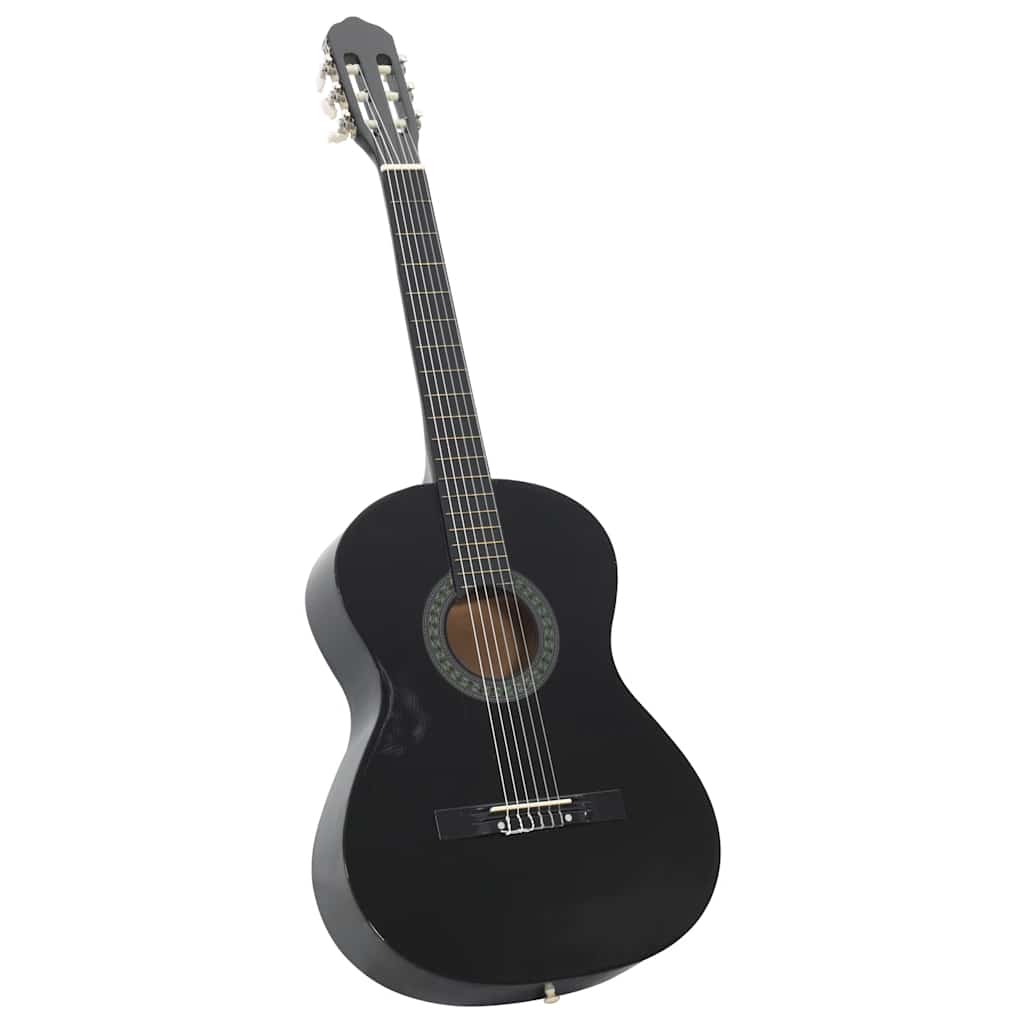 Guitarra clássica para iniciantes 4/4 39" madeira tilia preto