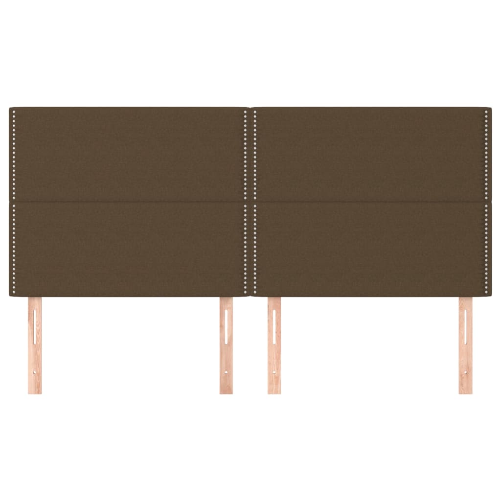 Cabeceira castanho escuro 180x5x118/128 cm tecido