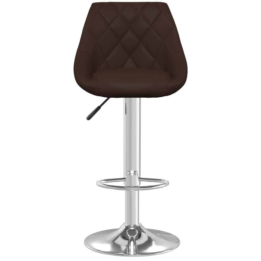 Bancos de bar 2 pcs couro artificial castanho