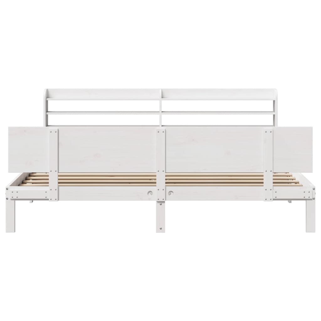 Estrutura de cama c/ cabeceira sem colchão 200x200 cm branco