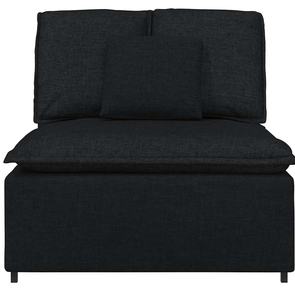Módulo central para sofá modular com almofadas, preto, 100 cm