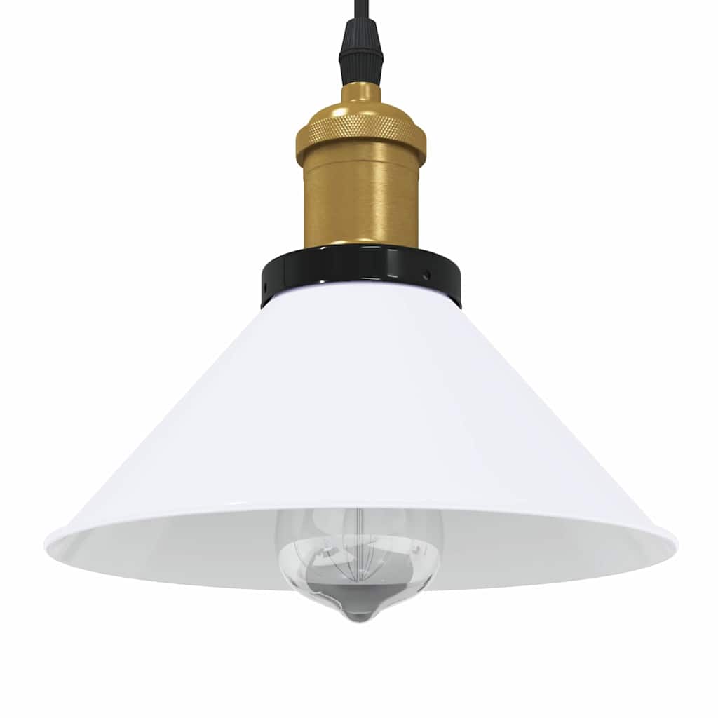 Candeeiro suspenso regulável altura e27 branco brilhante ø22cm