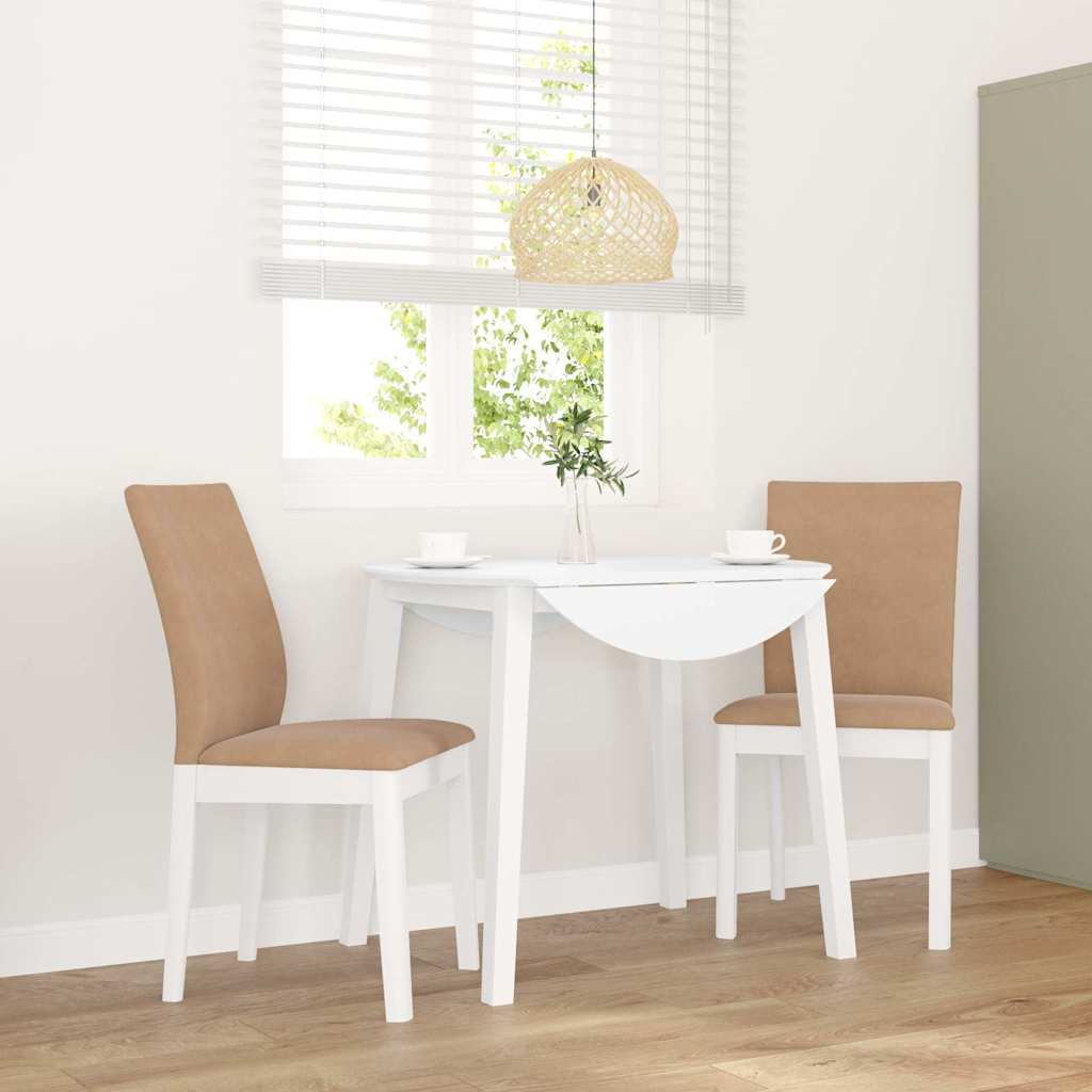 Cadeiras de jantar com almofadões 2 pcs madeira maciça branco