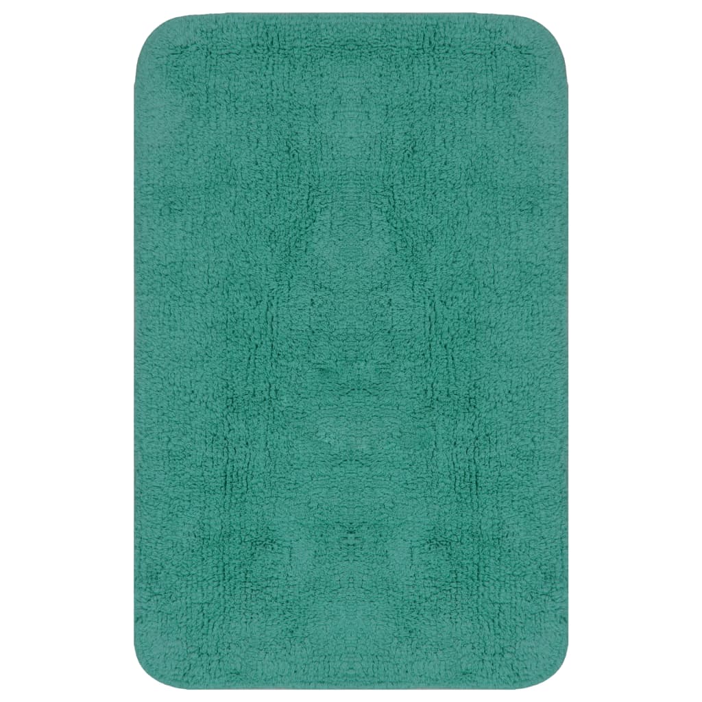 Conjunto tapetes de casa de banho 3 pcs tecido turquesa