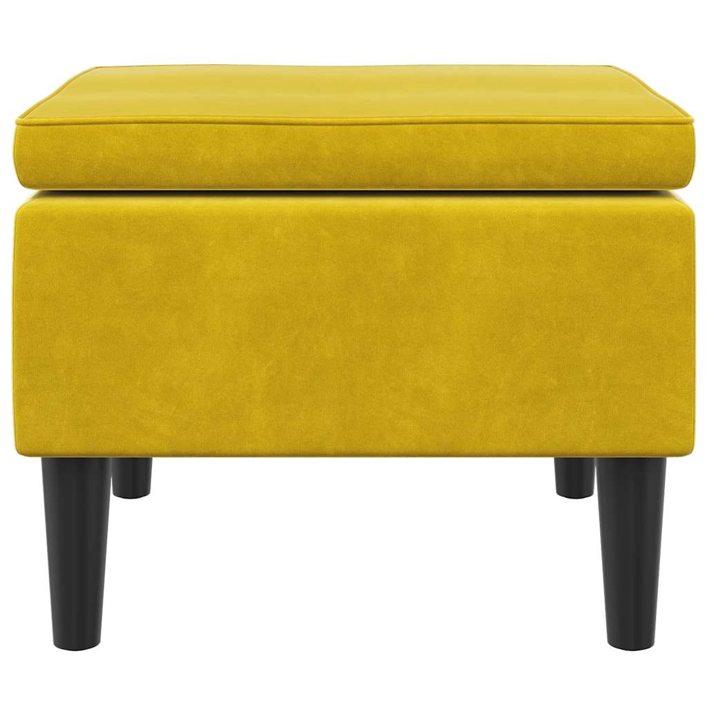 Banco com pernas de madeira veludo amarelo