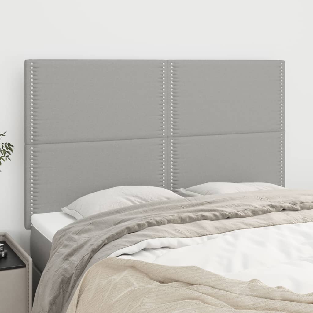 Cabeceira cinza claro 144x5x118/128 cm tecido