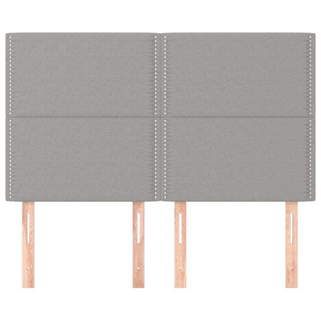 Cabeceira cinza claro 144x5x118/128 cm tecido