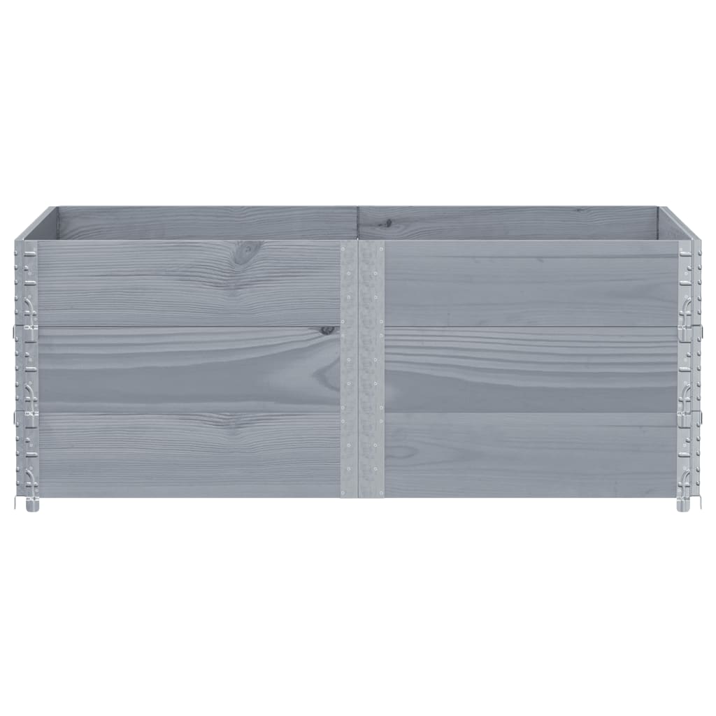 Colares p/ paletes 3 pcs 150x100 cm madeira pinho maciça cinza