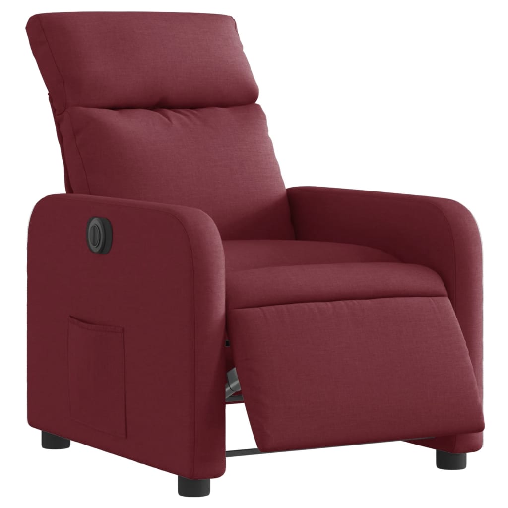 Poltrona elétrica reclinável tecido vermelho tinto