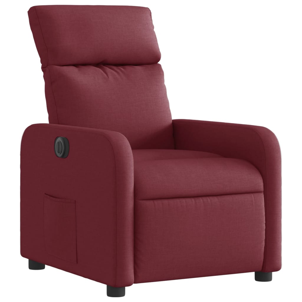 Poltrona elétrica reclinável tecido vermelho tinto