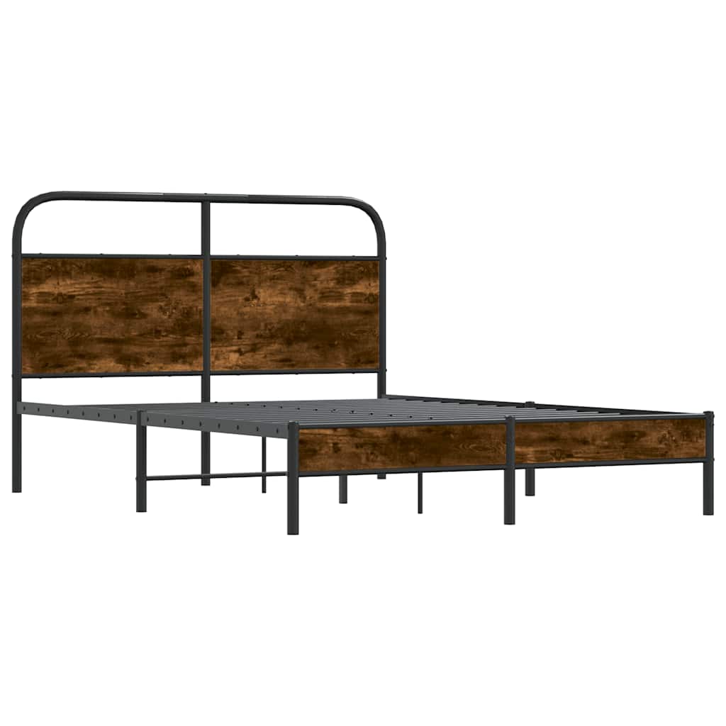 Estrutura de cama 135x190 cm derivados madeira carvalho fumado