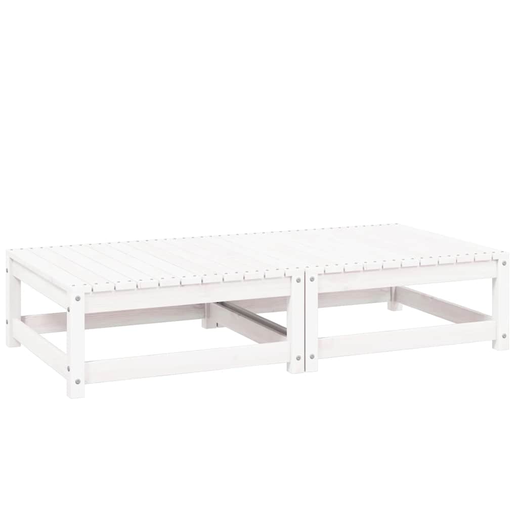 Apoio de pés p/ jardim c/ almofadões 2 pcs pinho maciço branco