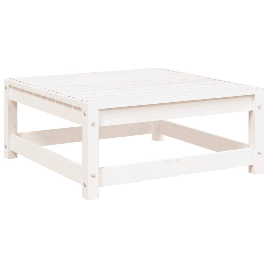 Apoio de pés p/ jardim c/ almofadões 2 pcs pinho maciço branco
