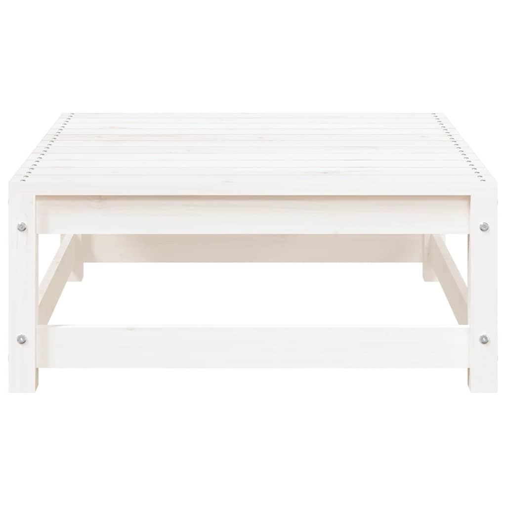 Apoio de pés p/ jardim c/ almofadões 2 pcs pinho maciço branco
